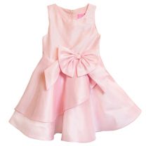 Girls 5/10 Elegant Solid Color Shantung Girls Special Occasion Dress with Big Bow