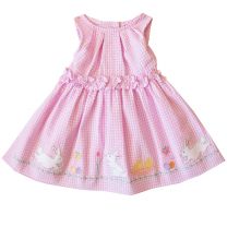 Toddler thru 4/6X Girls Pink Seersucker Easter Dress